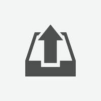 Outbox icon vector. Isolated outgoing email icon vector design.