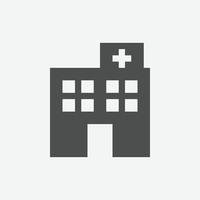 vector de icono de hospital. diseño vectorial de iconos médicos aislados.