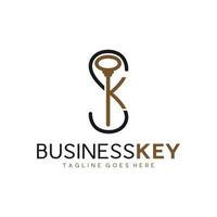 business key illustration logo with letter SK vector