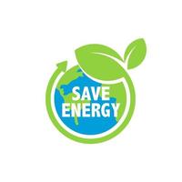 Energy saving eco technology nature concept. think green ecology and save energy creative idea concept. environmentally friendly planet. vector design