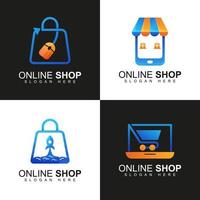 plantilla de vector de colección de logotipo de tienda en línea