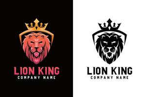 Lion king with shield animal logo two version vector template
