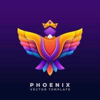 ilustración colorida de phoenix, vector del logotipo de phoenix