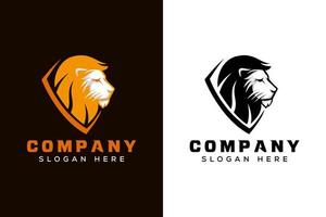 Awesome lion logo two version vector template