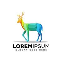 Colorful animal deer logo illustration vector template