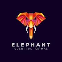 Geometric elephant logo illustration vector template