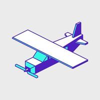 Light aircraft plane isometric vector icon illustration