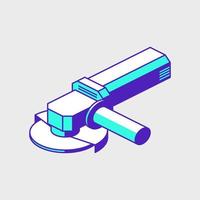 Angle grinder isometric vector icon illustration