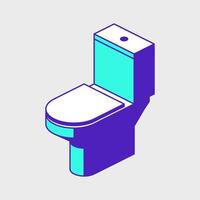 Toilet bowl isometric vector icon illustration