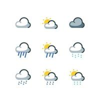 Cloudy weather icon set with Drizzle and Rain vector icons