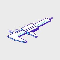 Vernier caliper scale isometric vector icon illustration