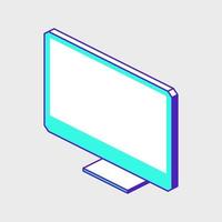 Computer monitor isometric vector icon illustration