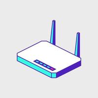 Wireless internet router isometric vector icon illustration