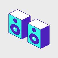 Pair of speaker isometric vector icon illustration