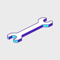 Wrench isometric vector icon illustration