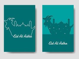 plantilla plana del paquete eid al adha vector