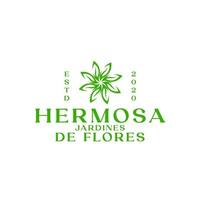 logotipo de flor de hojas verdes para negocios de moda y belleza vector