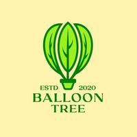 tree bonsai form balloon logo. Tree logo vector