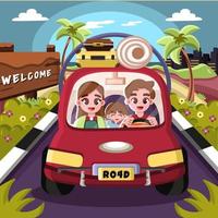 Road Trip with Family vector