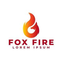 Initial Letter G Fire Fox Logo. Flame wolf logo. vector