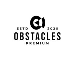 vector logo abstract and bold letter o or zero obstacle