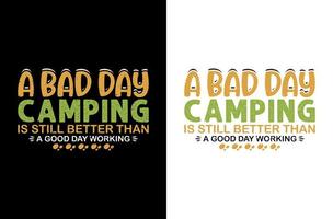 Camping typography t shirt design template vector