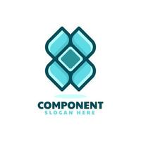 logotipo de componente, estilo de mascota simple vector