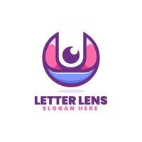 Letter Lens logo, simple mascot style vector