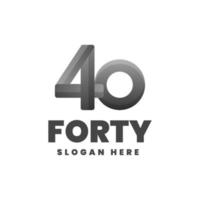 Forty Logo, Gradient colorfull style vector