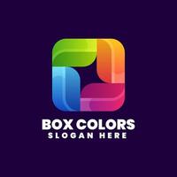 logotipo de colores de caja, estilo colorido degradado vector