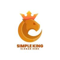 Simple King Logo, Gradient Colorfull Style vector