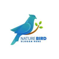 logotipo de pájaro natural, estilo colorido degradado vector