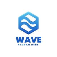 wave logo, gradient colorfull style vector