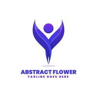 abstract flower logo, gradient colorfull style vector