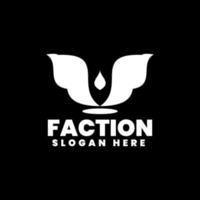 logotipo de facción, estilo de silueta vector