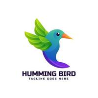 Humming Bird Logo, Gradient Colorfull Style vector