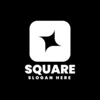 Square logo, Silhouette style vector