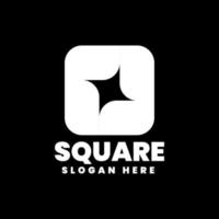 Square logo, Silhouette style vector