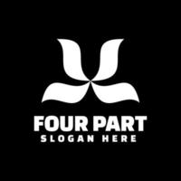 Four Part Logo, Silhouette style vector