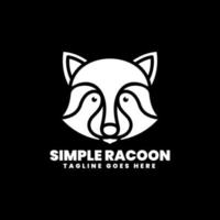 Simple Racoon Logo, Silhouette style vector