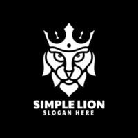 logotipo de león simple, estilo de silueta vector