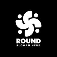 Round Logo, Silhouette style vector