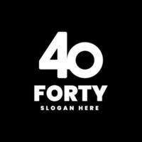 Forty logo, number simple logo vector