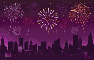 Firework in the Night Sky Background vector