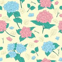 Hydrangeas Seamless Pattern Background vector