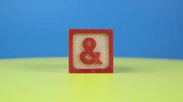 Close up shot letter Ampersand alphabet wooden block