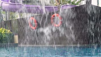 Water fall down with the background of life buoyancy video