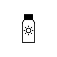 Sunblock, Sunscreen, Lotion, Summer Solid Line Icon Design Concept For Web And UI, Simple Icon Suitable for Any Purposes. vector