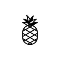 Pineapple Solid Line Icon Vector Illustration Logo Template. Suitable For Many Purposes.