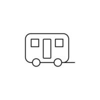 Caravan, Camper, Travel Thin Line Icon Vector Illustration Logo Template. Suitable For Many Purposes.